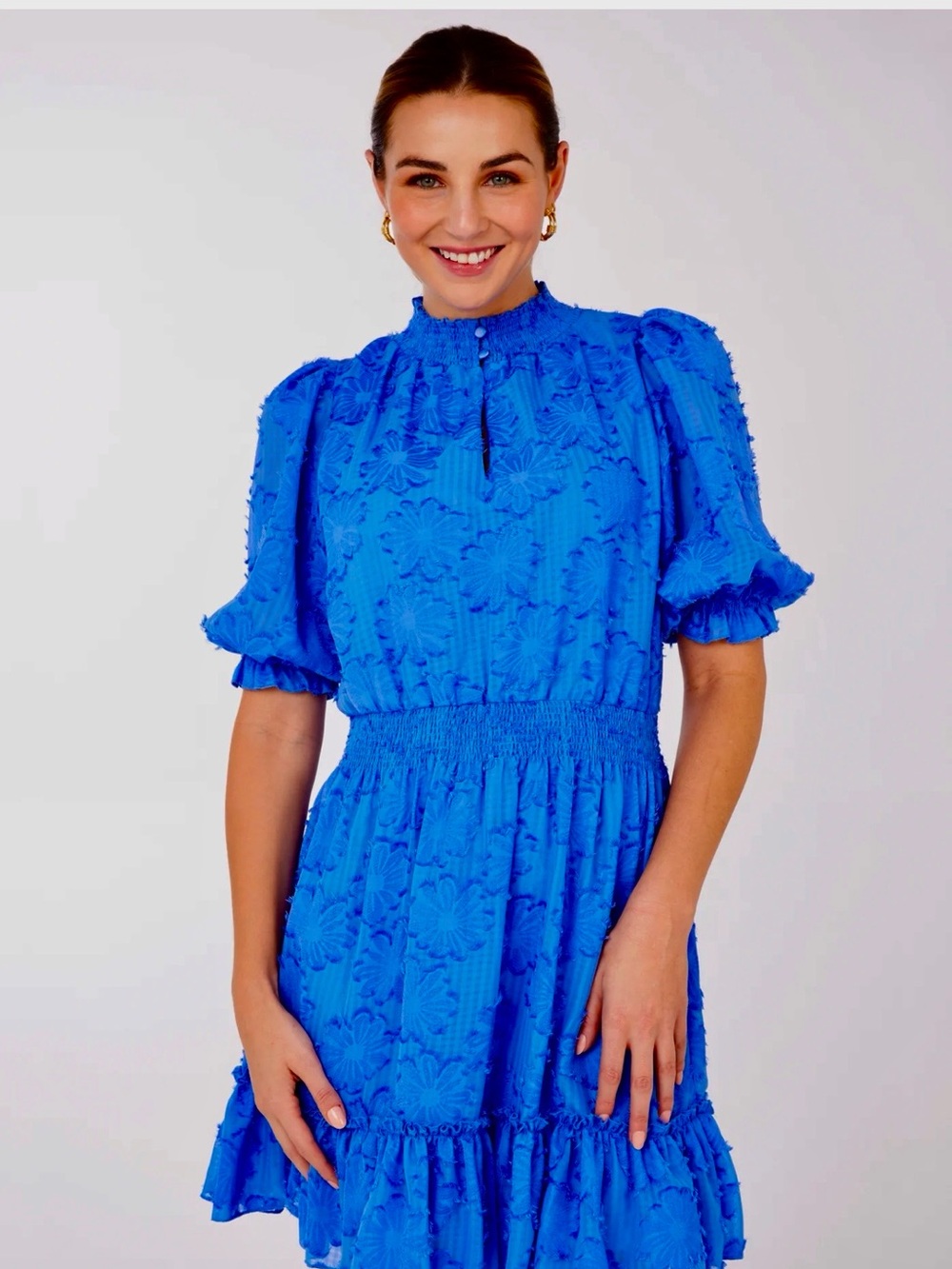 Abbey-Glass chiffon vibrant purple dress with sunflower  motif NWT!  Never worn! - Picture 12 of 12
